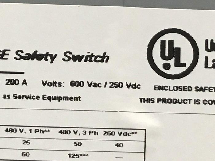 Used GENERAL ELECTRIC Safety Switch TH3364 #128550