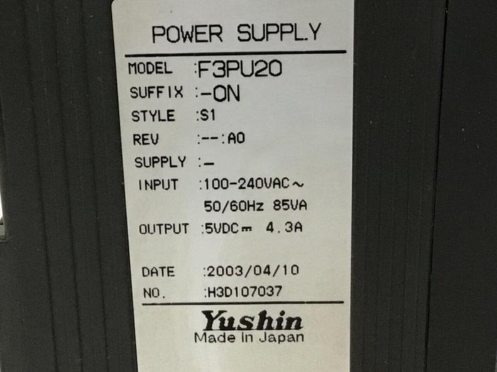 Used YUSHIN AMERICA Power Supply F3PU20-ON #128822