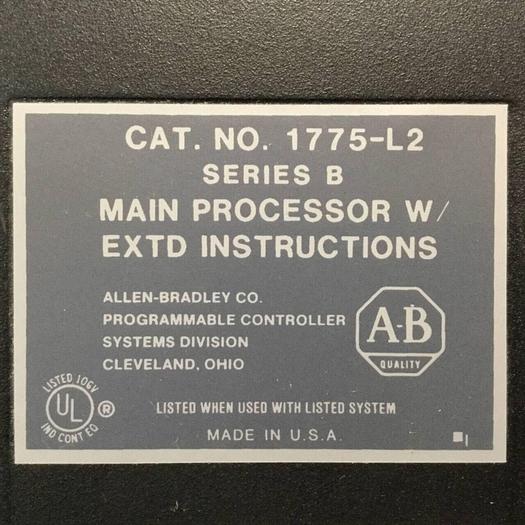 Used ALLEN BRADLEY Main Processor 1775-L2 SER B #92610