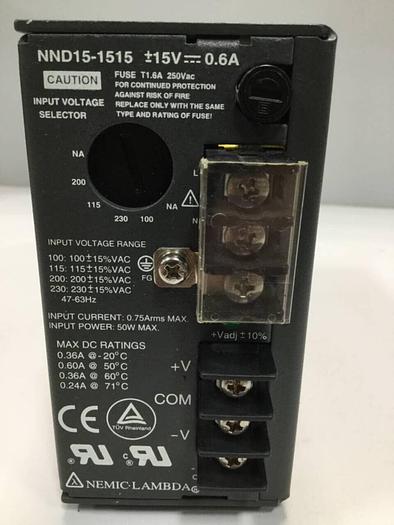 Used NEMIC-LAMBDA Power Supply NND15-1515 #97975