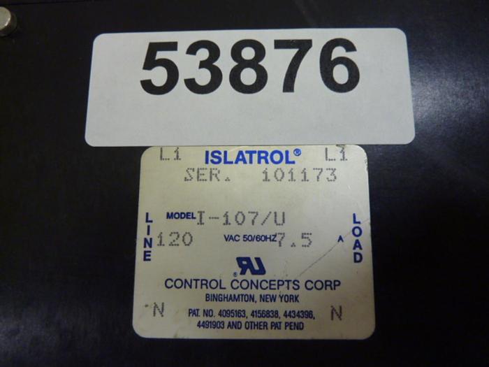 Used ISLATROL Noise Filter I-107-U #53876