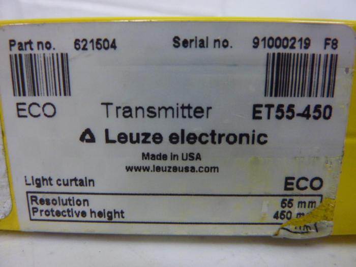 Used LEUZE Light Curtain Transmitter ET55-450 #52349