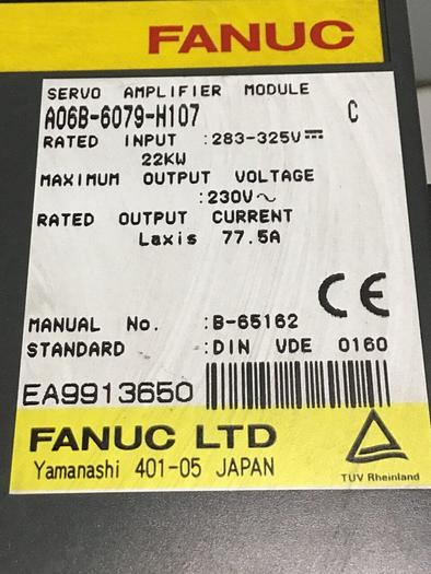 Used FANUC Servo Amplifier Drive A06B-6079-H107 Used