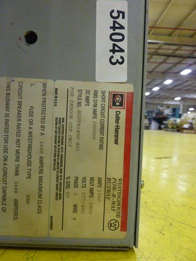 Used CUTLER HAMMER Bus Dust Junction Tap Box HUDT42430-A01 #54043