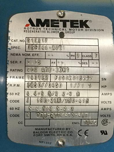 Used NOVATEC Vacuum Regenerative Blower RRB Used