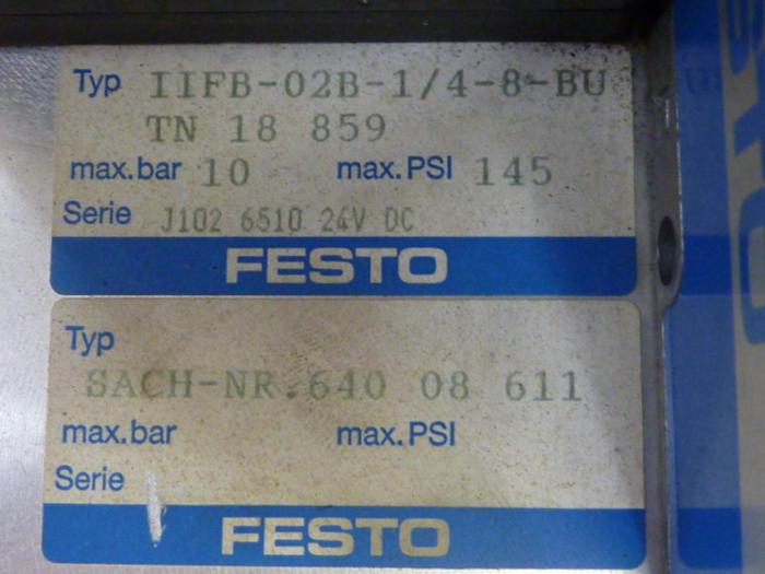 Used FESTO Control Block / Valve Terminal IFB8-02 #52870