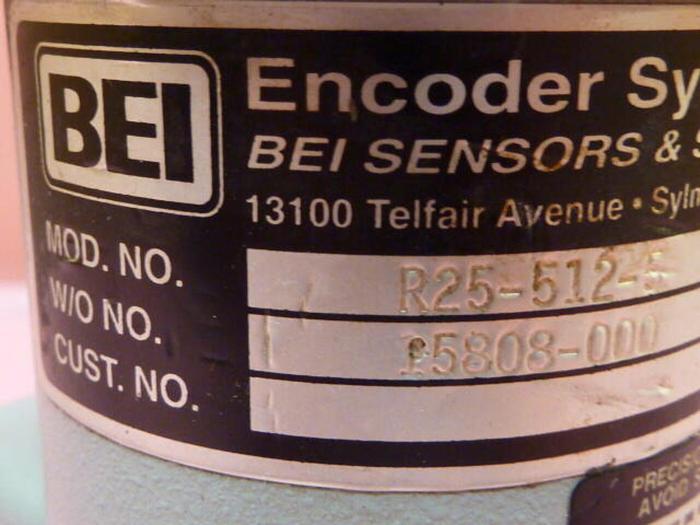 Used BEI INDUSTRIAL ENCODER Encoder R25-512-5 #34197