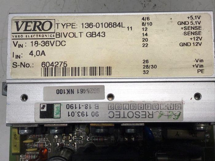 Used RESOTEC Power Supply Card 90193.01 USED