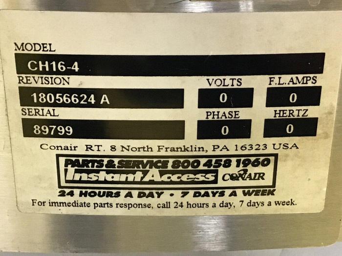 Used CONAIR Insulated Drying Hopper CH16-4 USED #142725