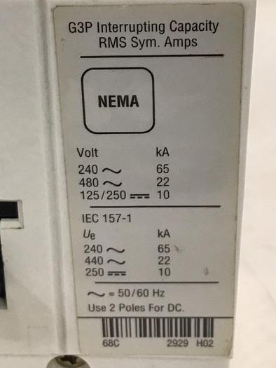 Used AUTOMATION DIRECT 60 Amp Circuit Breaker G3P 22K #145132