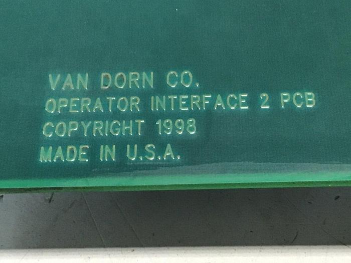 Used VAN DORN Operator Interface Board 330129 PC330-129 330-129 Used