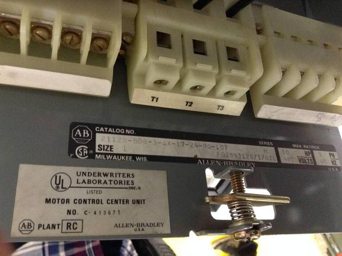 Used ALLEN BRADLEY Motor Control 2112B-BDB-3-6X-17-24-90-107 #67832
