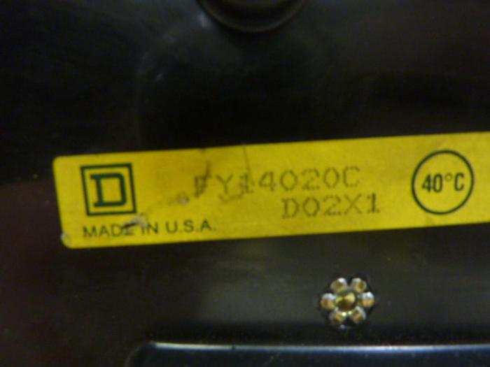 Used SQUARE D 20 Amp Circuit Breaker FY14020C #46616