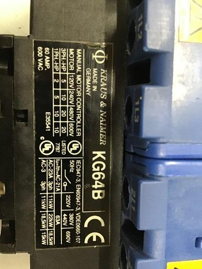 Used KRAUS & NAIMER Manual Motor Controller KG64B #119173