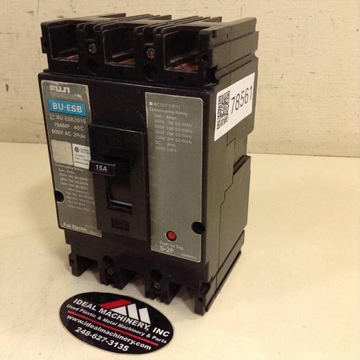 Used FUJI ELECTRIC 15 Amp Circuit Breaker BU-ESB2015 #78561