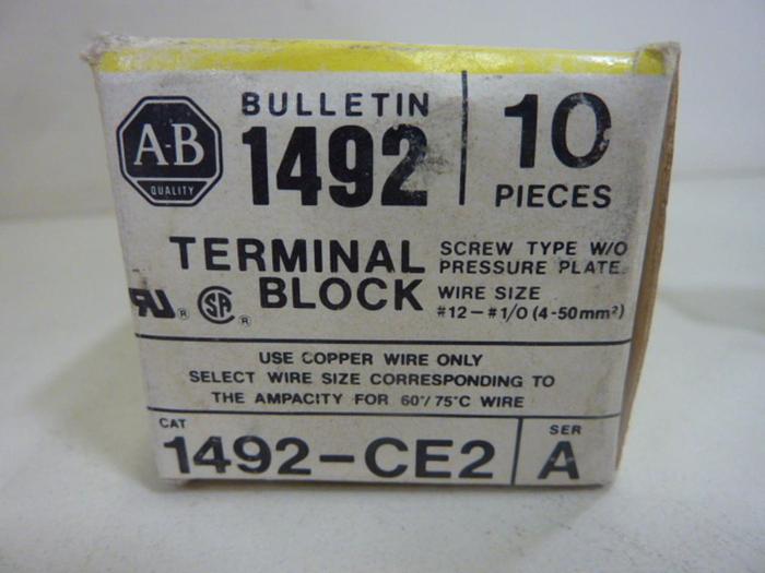 ALLEN BRADLEY Terminal Blocks 1492-CE2 SER A #50882