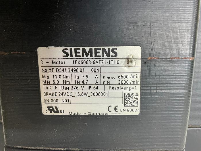 Used SIEMENS 1FK6063-6AF71-1TH0