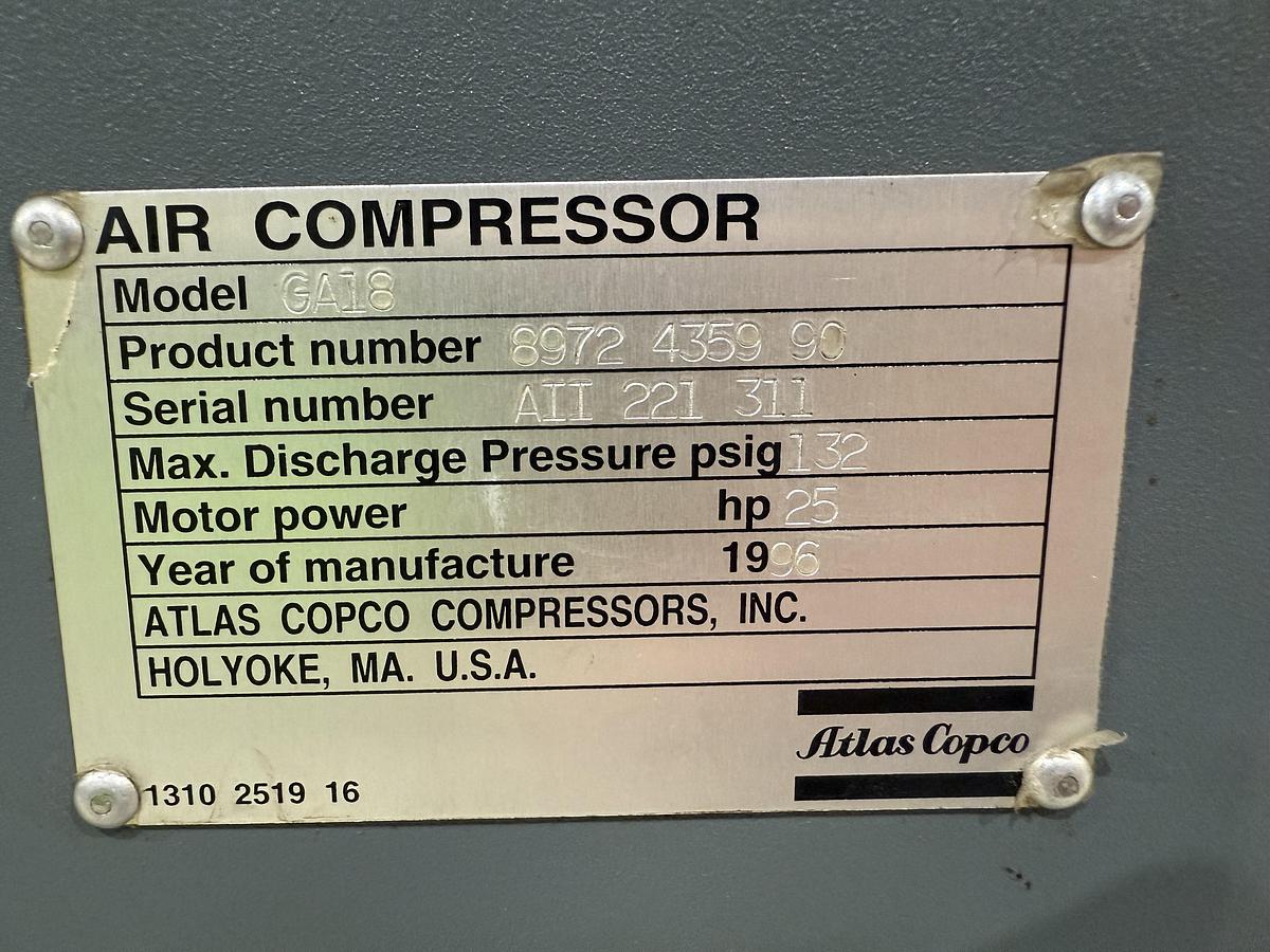 Used ATLAS COPCO GA18