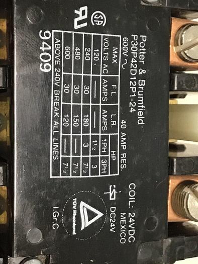 Used POTTER & BRUMFIELD Contactor P30P42D12P1-24 #124154