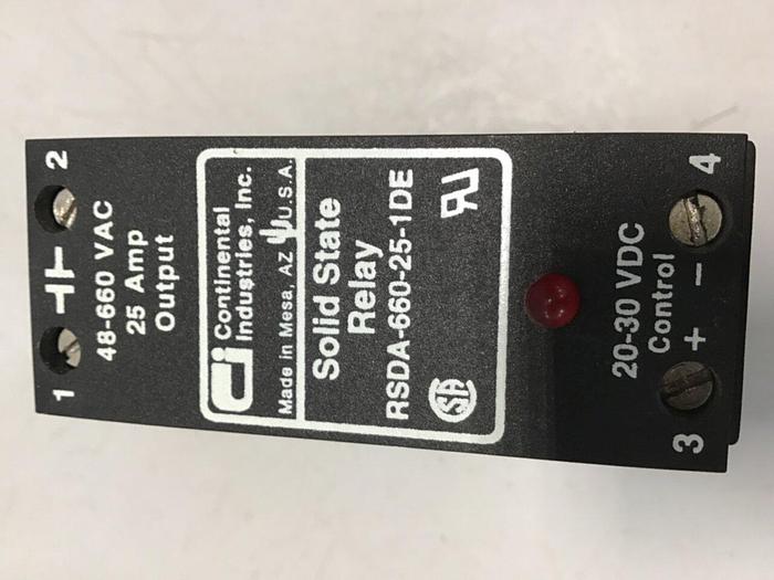 Used CONTINENTAL INDUSTRIES Solid State Relay RSDA-660-25-1DE #134796