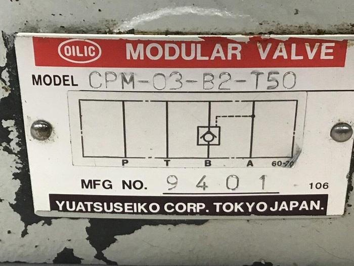 Used YUATSU SEIKO Modular Valve CPM-03-B2-T50 #128581