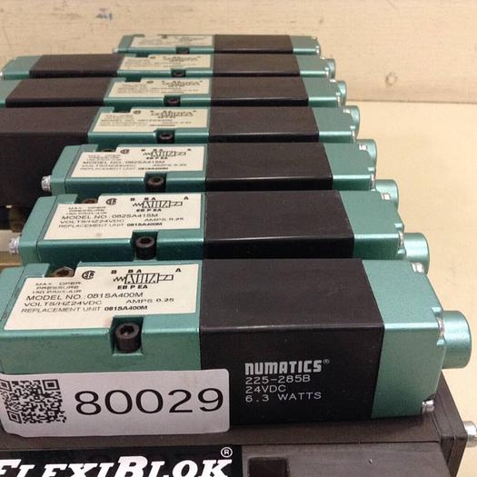 Used NUMATICS Control Block w/ Valves 081SS400M #80029