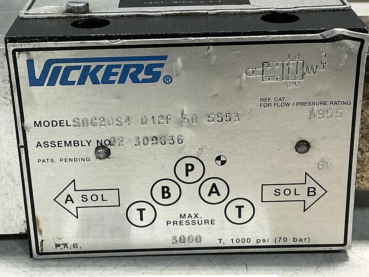 Used VICKERS SDG20S4 012F/50 S553