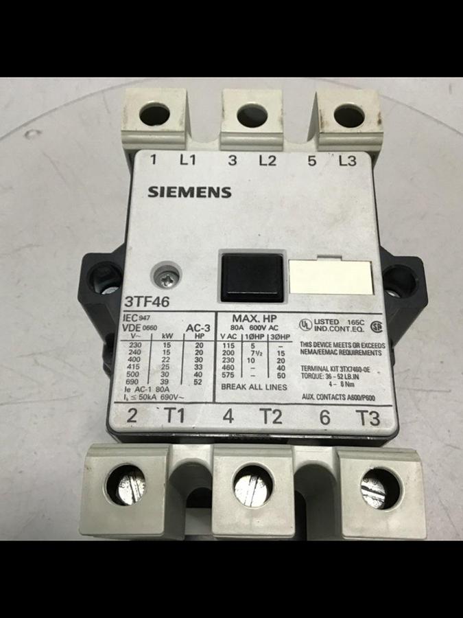 Used SIEMENS Contactor 3TF4622-OAG1 USED