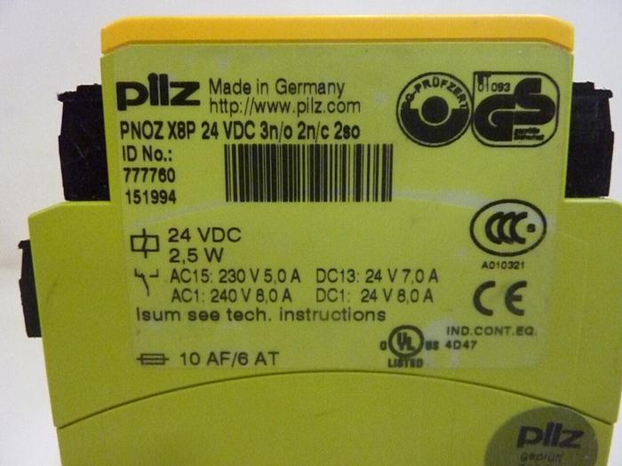 Used PILZ Safety Relay PNOZX8P24VDC3N/O2N/C2SO #46491