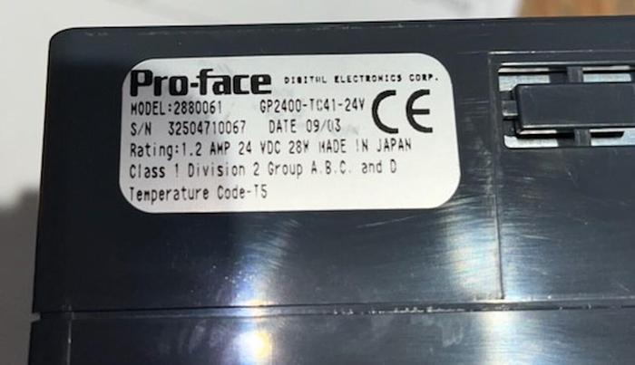 Used INDUSTRIAL CONTROL EQUIP Pro-Face Panel GP2400-TC41-24V Used