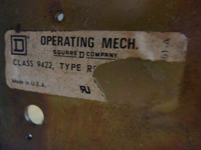 Used SQUARE D Breaker Operating Mechanism 9422-RR-1 Used