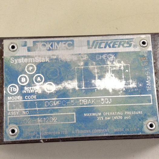 Used VICKERS Relief Valve DGMPC5DBAK30J #80200