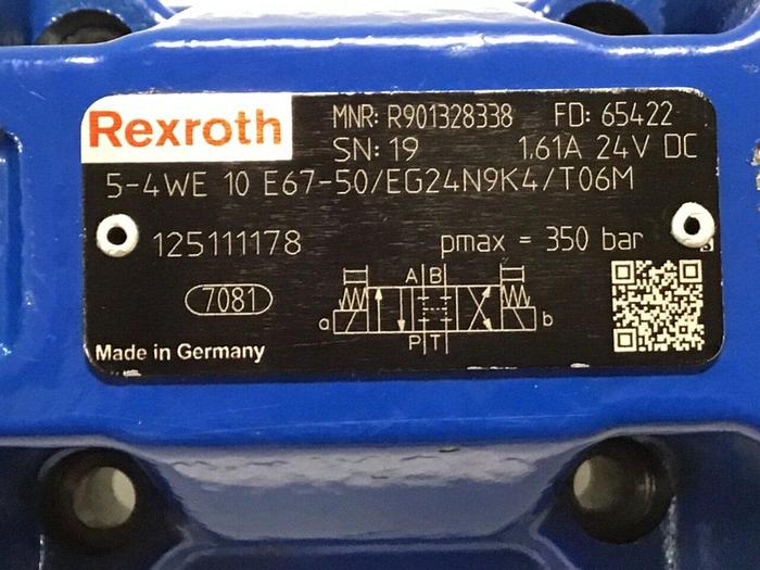 Used REXROTH Directional Spool Valve 54WE10E6750/EG24N9K4T06M used