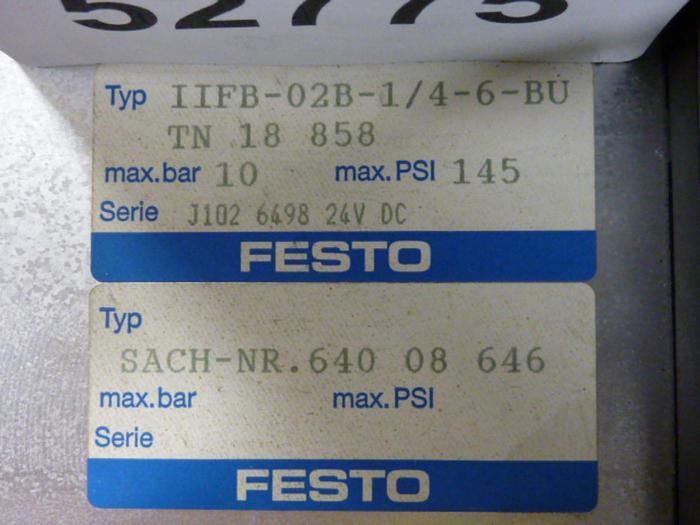 Used FESTO Control Block / Valve Terminal IFB8-02 #52775