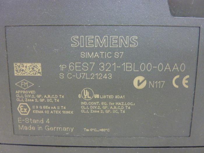 Used SIEMENS Input Module 6ES7 321-1BL00-0AA0 #70357