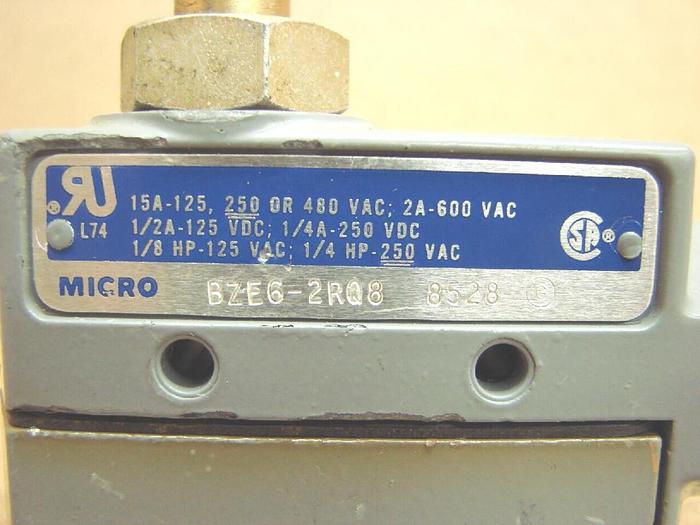Used MICRO SWITCH Limit Switch BZE6-2RQ8 8528 #12525 SCRAPPED/ DNL