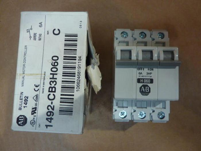 ALLEN BRADLEY 6 Amp Circuit Breaker 1492-CB3/H060 SER C #32433