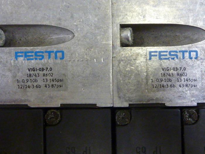 Used FESTO Control Block w/ Valves IEPR-03-7.0-P #60707