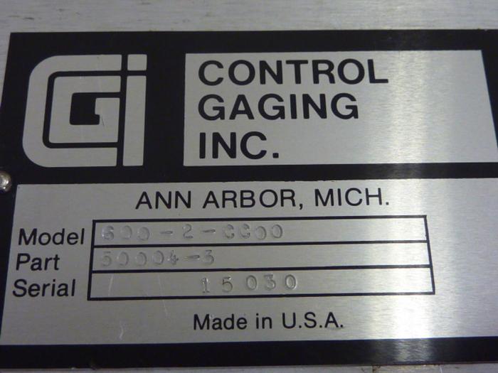 Used CONTROL GAGING Gaging Control Cage 600-2-CC00 #56710