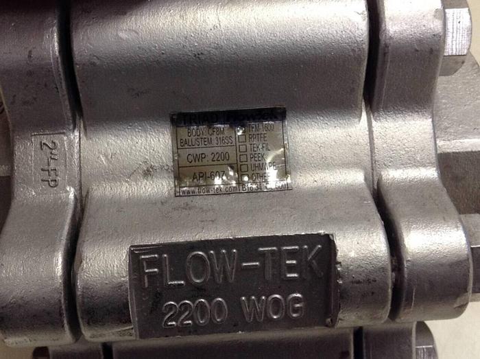 Used INLINE INC Stainless 3-Piece,Ball Valve, Inline, Pipe Size 1/2" CF8M #70467