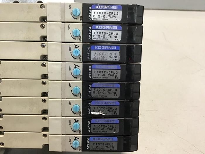 Used KOGANEI Manifold w/ Valves F10M8AJ #120926