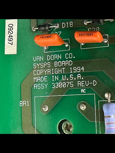 Used VAN DORN ASSY 330075 REV-D