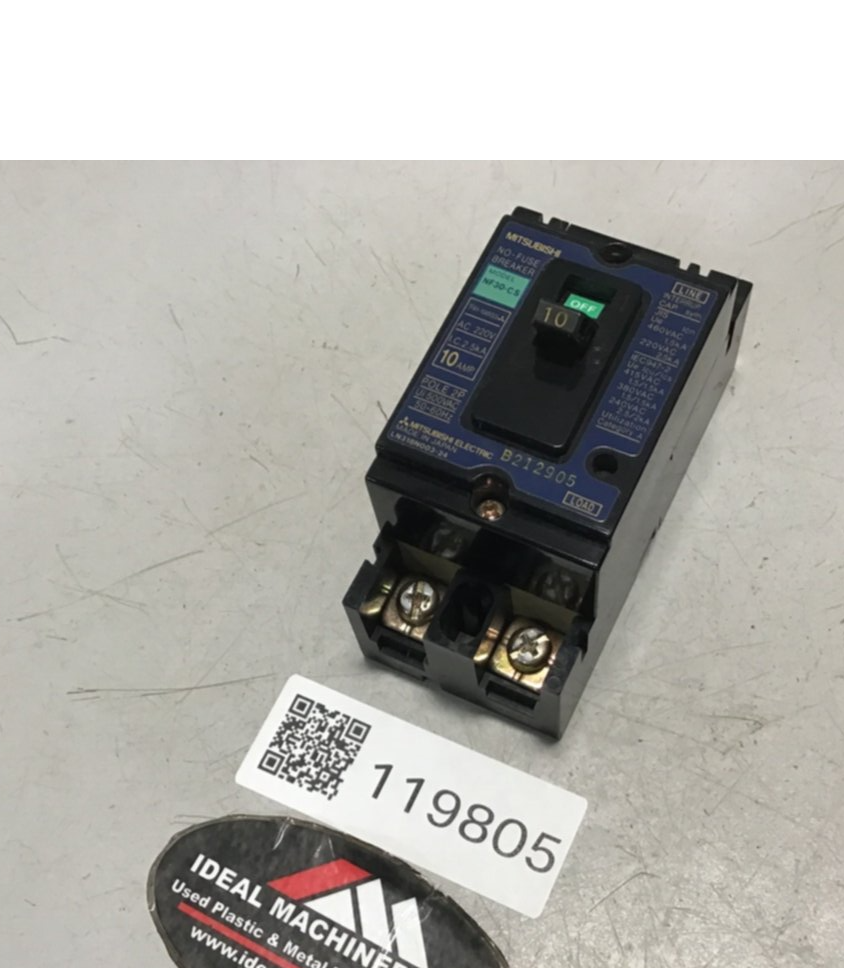 Used MITSUBISHI Circuit Breaker 10 Amp NF30-CS-2P-10 USED
