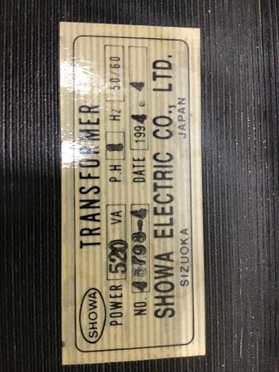 Used SHOWA 0.52 kVA Transformer 45798-4 #128646