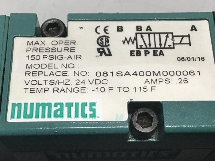 Used NUMATICS Solenoid Valve 081SA400M000061 #124773