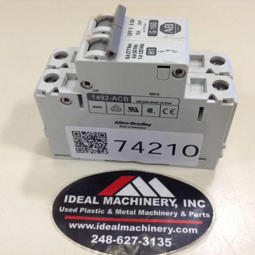 Used ALLEN BRADLEY 16 Amp Circuit Breaker 1492-CB1/G160 SER C #74210