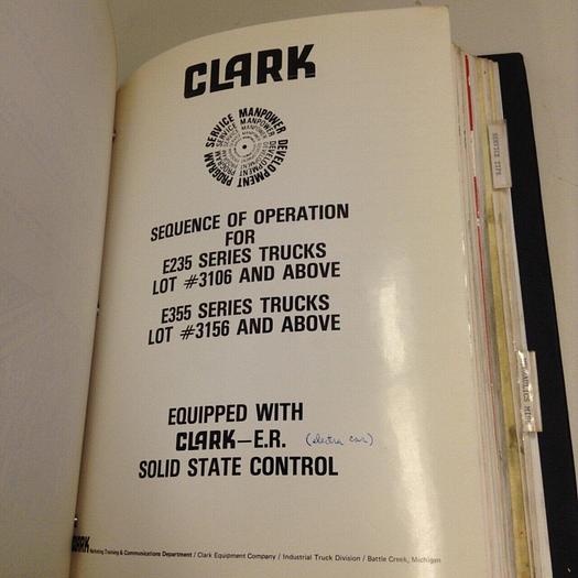 Used CLARK EQUIPMENT Various Manuals SCR MANUALS #71087