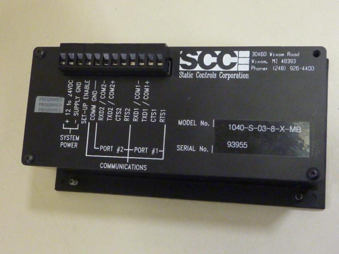 Used STATIC CONTROLS CORP Operator Interface 1040-S-03-8-X-MB #63728