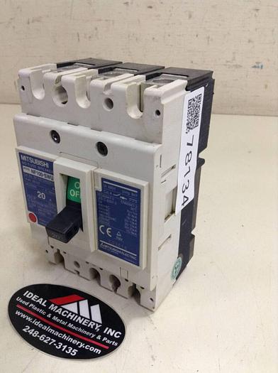 Used MITSUBISHI 20 Amp No-Fuse Breaker NF100-SWU3020 #78134