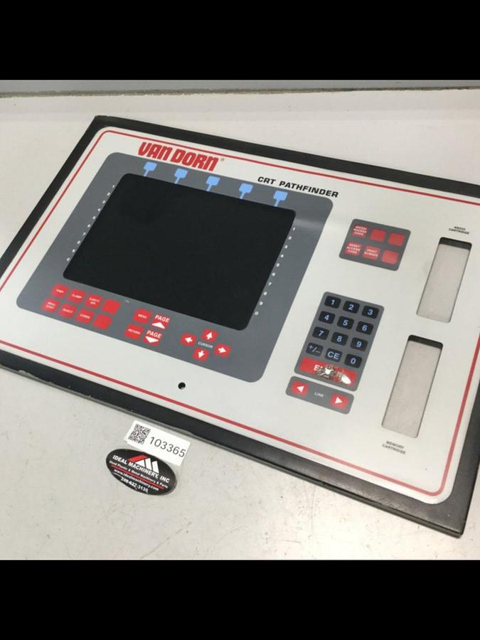 Used VAN DORN Operator Panel Face Plate PATHFINDER CRT-B PANEL USED